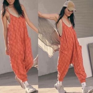 Free People Movement Hot Shot Onesie Checkered